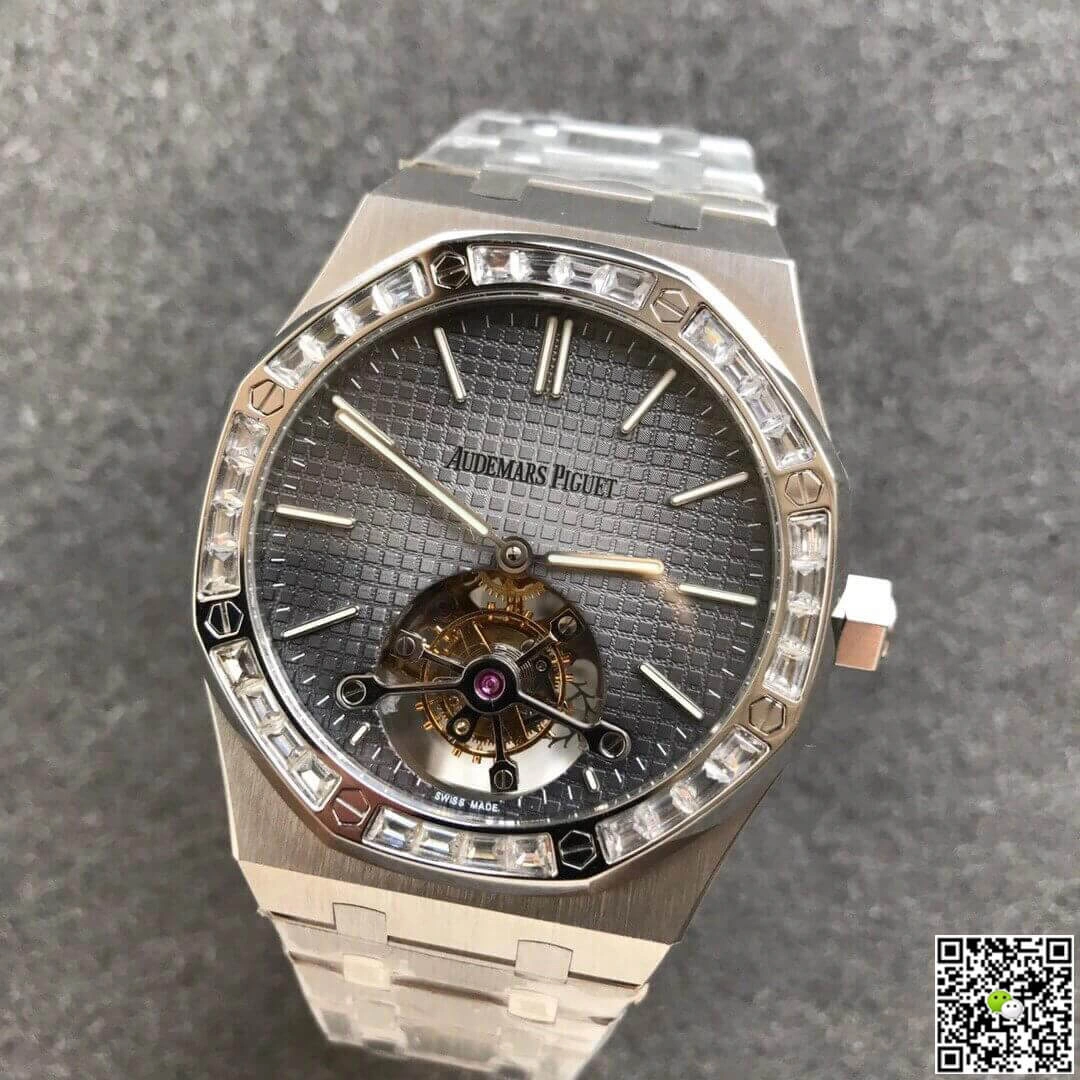 Audemars Piguet Royal Oak Tourbillon 26516PT.ZZ.1220PT.01 R8 Factory 1:1 Best Edition Replica Watch Diamond Bezel